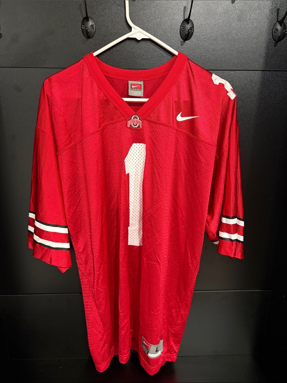 Nike Red Men's Football Jersey with White Accents